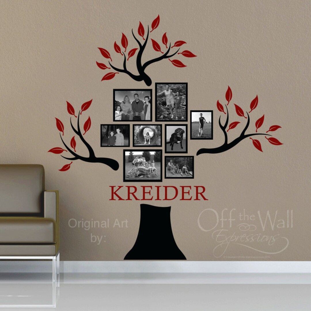 Family Tree Decal, Personalized With Family Name, Genealogy Family Tree