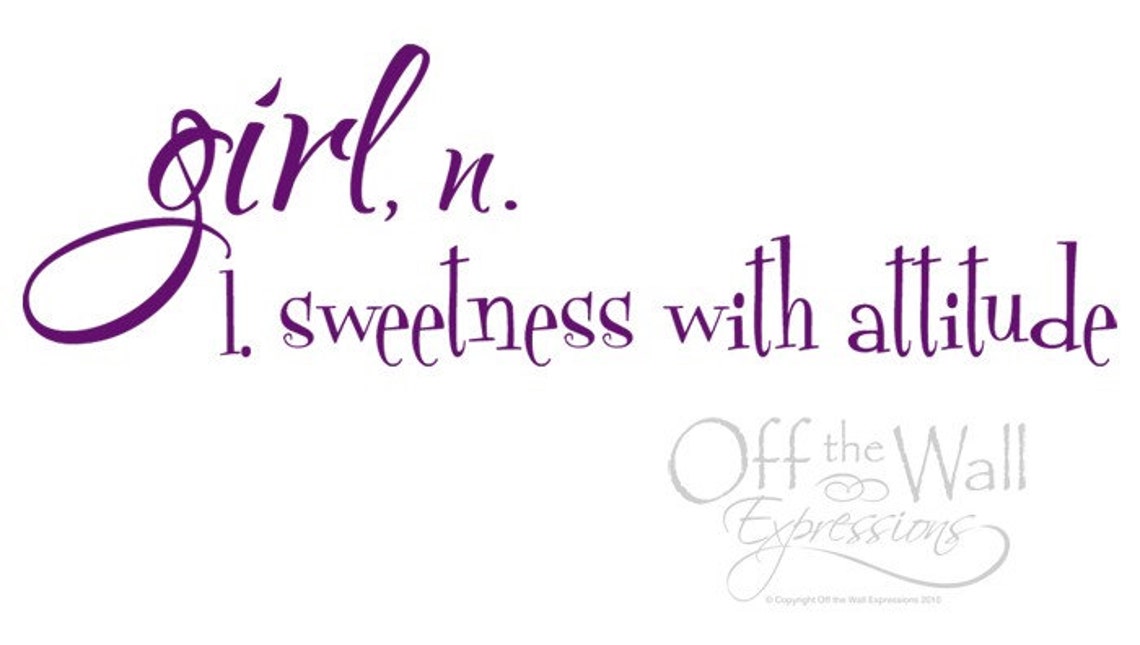 Girl Definition Decal Sweetness With Attitude Definition Etsy