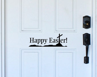 Easter Door Decal, holiday door decor, Easter door decor, welcome spring, spring door decal