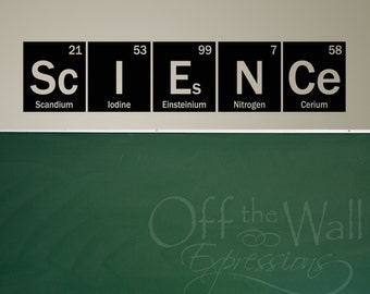 Science wall decal - Periodic Table -  elements vinyl wall art decal - Classroom decor