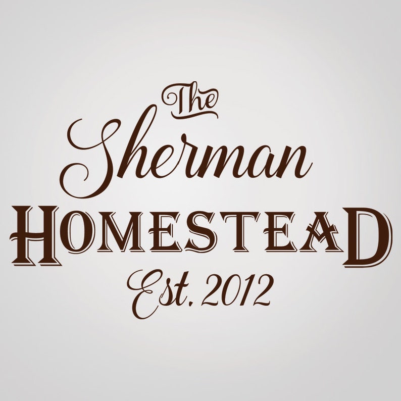 Family Established Decal, Name Decal, Farmhouse Decor, Family Homestead Sign image 2