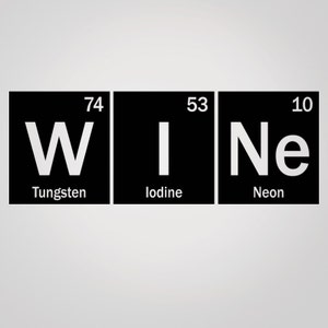Periodic Table Wine Vinyl Decal - Table of Elements Decor - Wine Decal ...