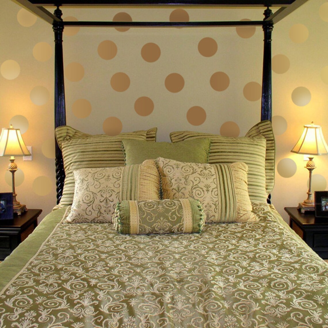 Gold Circle Wall Decals Peel and Stick Polka Dot Vinyl Etsy