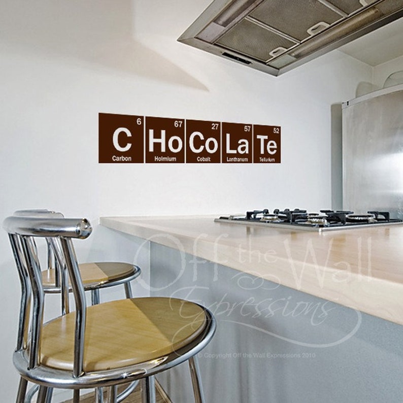 Periodic Table Chocolate Decal From The Table Of Elements Science Sticker Science Decor Gifts