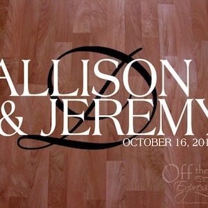 Wedding Dance Floor Decal, wedding monogram decal, vinyl floor decals