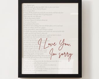 I love You, Im Sorry - Lyric Art