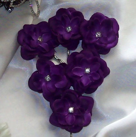 Sale Purple WeddingWeddingFlower GirlDiamond Wedding Hair Etsy