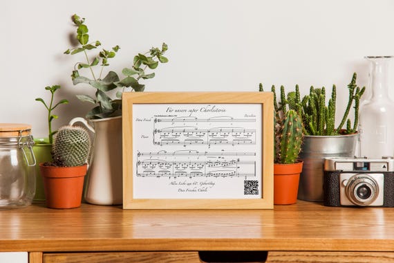 Mi nombre en música + mp3, código qr, composición musical, name in music, piano, partitura con nombre, regalo personalizado