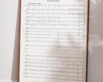 PERSONALIZED MUSICAL WORK + mp3, qr code, musical composition, name in music, piano, orchestra, sheet music with name, personalized gift