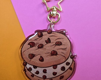 cookie ice cream sandwich keychain | ice cream truck | 2000s nostalgia | chocolate chip cookie | cute food | aesthetic keychain