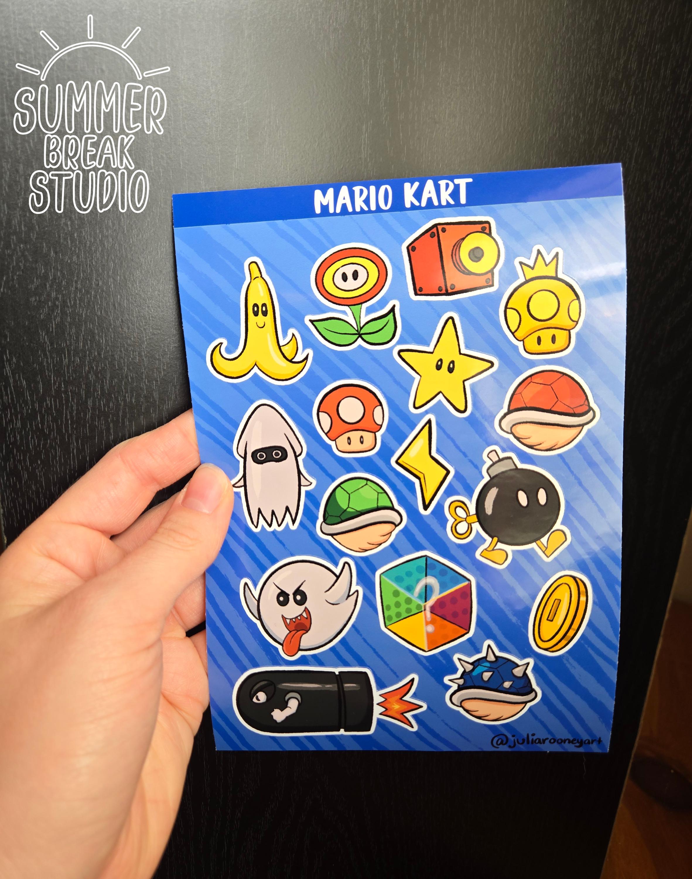 Mario Kart Glossy Sticker Sheet 5 X 7 | Mario Kart World Nintendo Gift ...