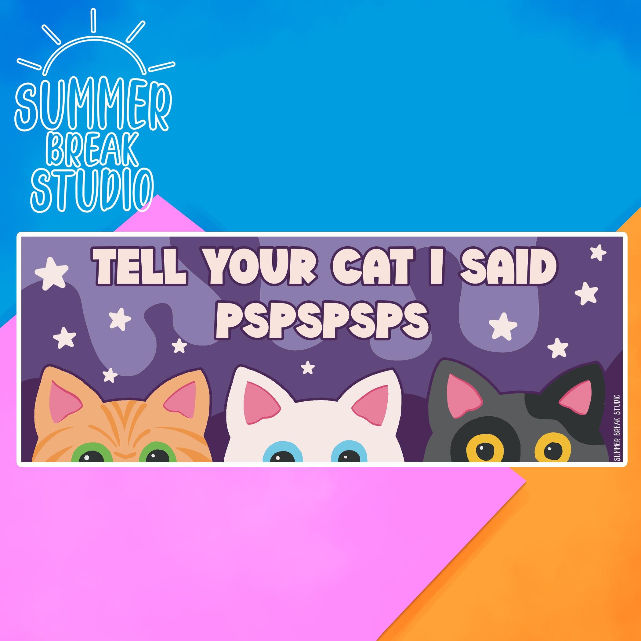 Purple Cat Bumper Sticker 