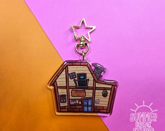 stardew valley pierre's store acrylic keychain | cozy gamer gift farm simulator stardew bag charm