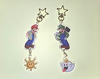 Mario Sunshine & Luigi's Mansion inspired Acrylic Connector Charms