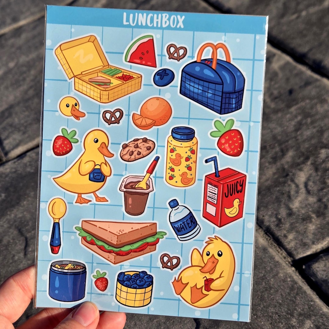 Lunch Box Customized Sticker Lunchbox 5 X 7 Sticker Sheet HAND-DRAWN Design | Back to School Teacher ...