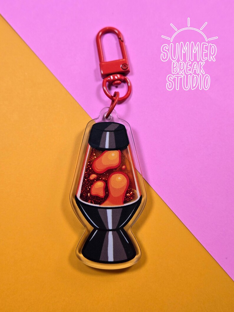 Lava Volcano Key Chain Lava Lamp Glitter Shaker Acrylic Keychain Charms | Nostalgia | Gift - Etsy