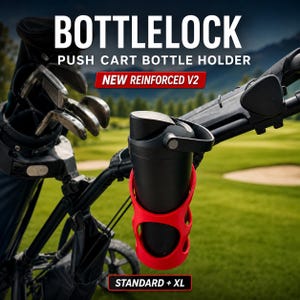 Golf Push Cart Bottle Holder, Standard or XL, Fits Yeti, Owala, Hydro Flask & Stanley