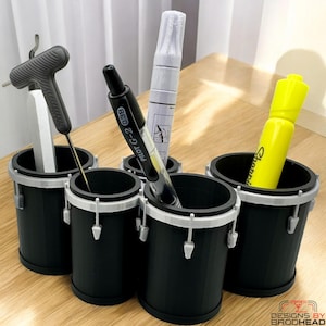 Opberger bureau voor marching tenordrum – pennenhouder voor drummers en muzikanten | Drummercadeau: 21+ kleuren en AANGEPASTE bestellingen