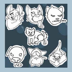 Canine Sticker Pack/ Furry Sticker Pack (LINEART)