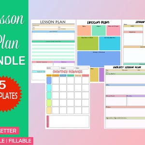 Lesson Plan Template, Lesson Planner Printable, Homeschool Teacher Planner, Weekly, Daily Plans, Academic Schedule, Simple Lesson Plan Book