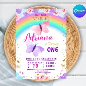 Editable Butterfly Birthday Invitation Template, Butterfly Birthday Invite, Girl Butterfly Party, Instant Download Party invitation