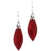 2 1/4" Double Sided Red Coral 925 Sterling Silver Drop Dangle Earrings