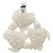 1 5/8" Sea Turtle Trio Bison Bone 925 Sterling Silver Pendant