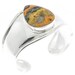 1 3/4" Wide Bumble Bee Jasper 925 Sterling Silver Cuff Bracelet