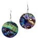 1" Round Genuine Paua Abalone Shell 925 Sterling Silver Earrings