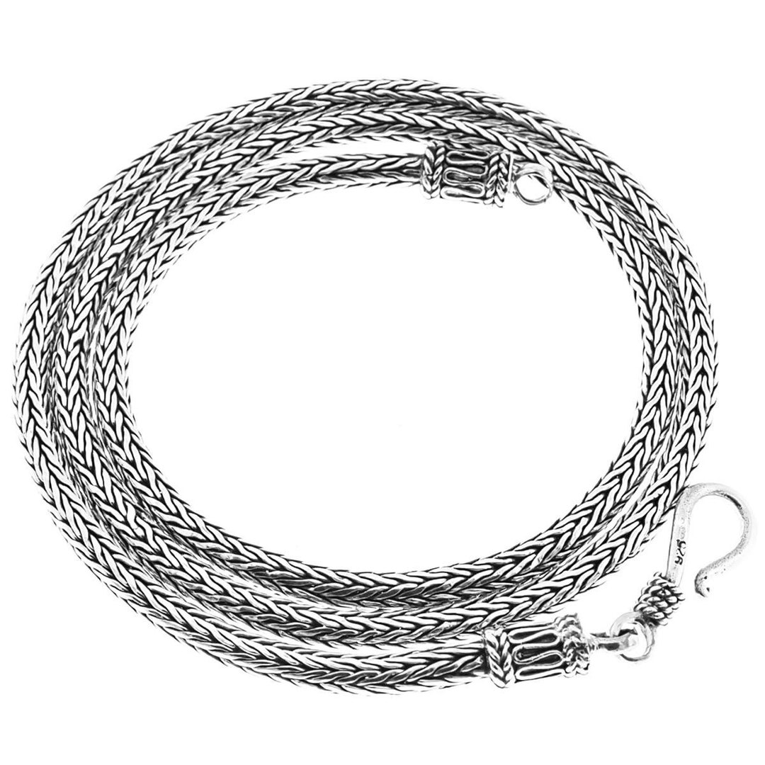3mm Tulang Naga Bali Handmade Snake Chain 925 Sterling Silver Necklace