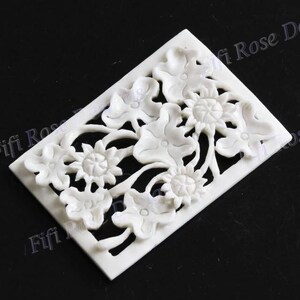 2&quot; Handcarved Sun Flowers Bison Bone Focal Bead Cabochon