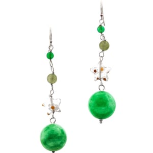 2 3/4&quot; Gorgeous Aventurine Gemstone 925 Sterling Silver Drop Earrings