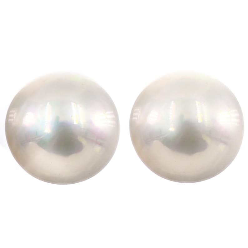 18 mm Lose Gepaart, Weiße Mabe Südsee Ozean Zuchtperle Bild 1