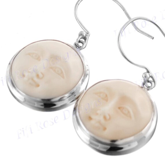 5//8/" BUDDHA FACE 925 STERLING SILVER earrings