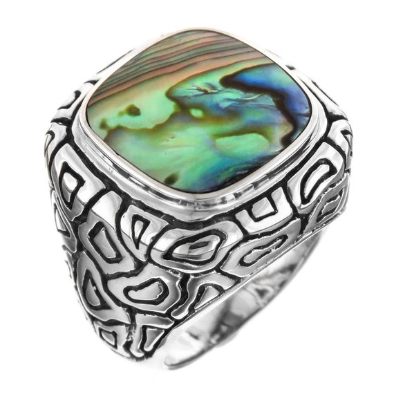Paua shell rings sterling silver sale