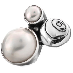 1&quot; White Mabe Pearl 925 Sterling Silver Pendant