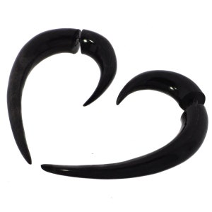 1 1/2&quot; Fake Gauge Genuine Horn Hand Carving Post Earrings