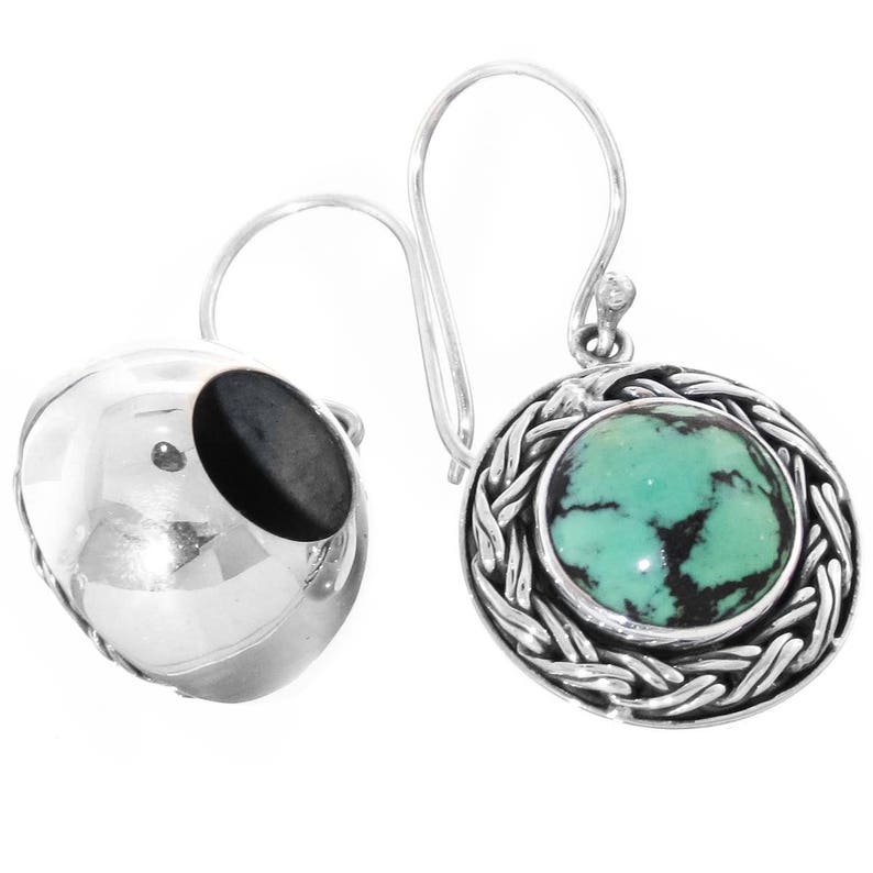 1316 Stunning Turquoise 925 Sterling Silver Earrings
