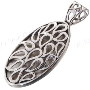 1 5/8&quot; Mother Of Pearl Shell 925 Sterling Silver Pendant
