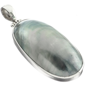 2 1/4&quot; Blue Nautilus Osmena Pearl 925 Sterling Silver Pendant