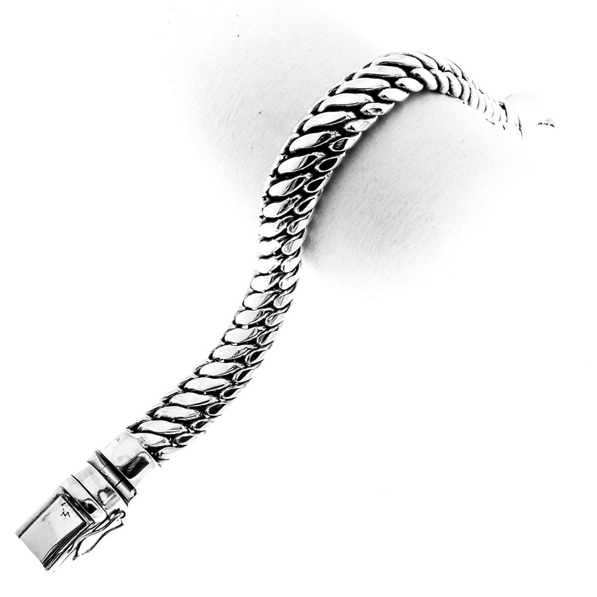12mm Wide Bold Snake Chain Bali Handmade 925 Sterling Silver