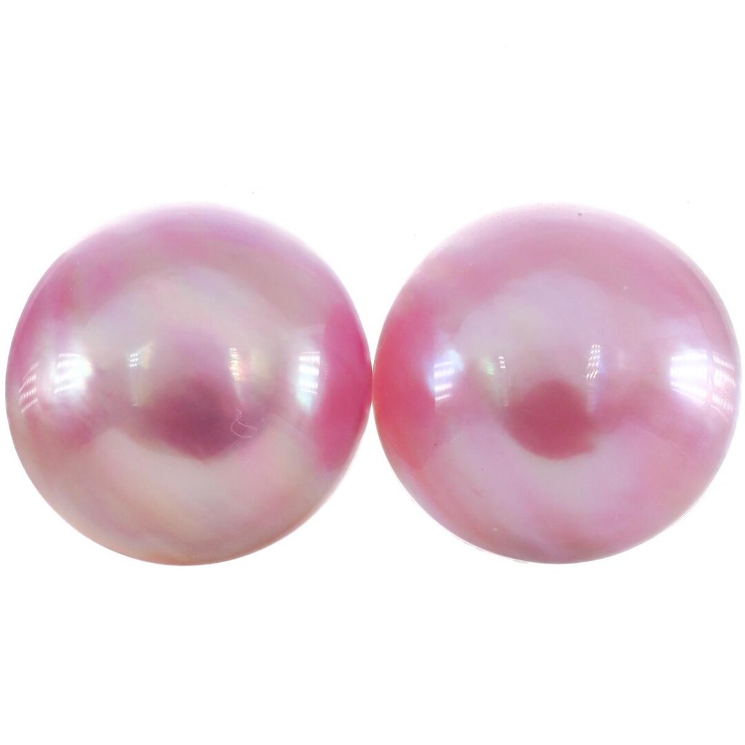 17mm Matched Pair Pink Mabe Ocean Cultured Loose Aaa Jewelry-grade ...