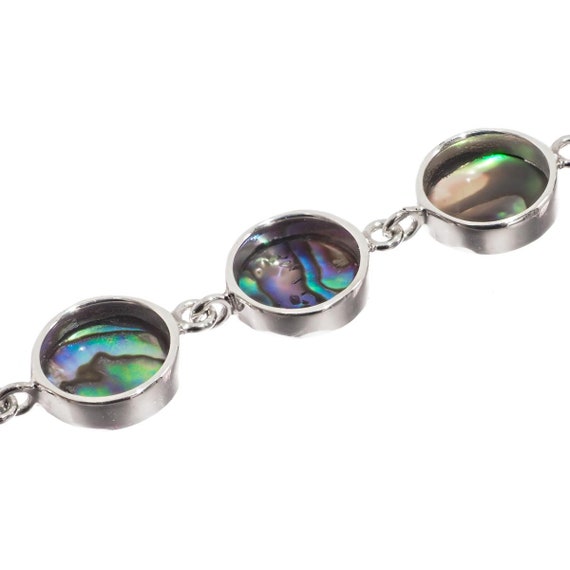 Pulsera de concha de abulón en plata de ley 925, joyería de abulón Pulsera de concha de abulón en plata de ley 925, joyería de abulón