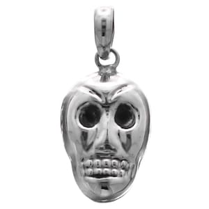 1 1/4" Cool Skull 925 Sterling Silver Pendant