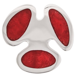 1 3/8&quot; Red Coral 925 Sterling Silver Sliding Pendant