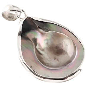 Schillernde Mabe Blister Perle in Muschelform