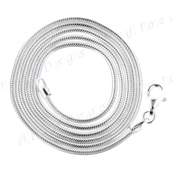 Collana Catena Serpente In Argento Sterling 925 Regolabile 14-24 Pollici - Gioiello Senza Nichel