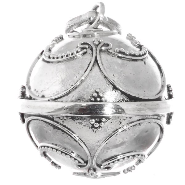 ORO&CO 925 Silver Harmony Ball Necklace with A Blue Baby Feet ORO&CO 925 Silver Harmony Ball Necklace with A Blue Baby Feet