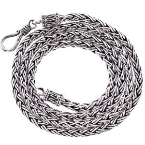 3mm Handmade Wheat Style 925 Sterling Silver Chain Necklace