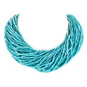 Choose Color, Luscious 50 Strands Of Glass Beads Handmade Boho Necklace, 19&quot;